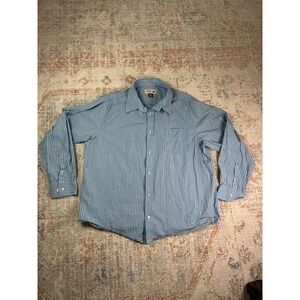 Urban Up Y2K Vintage Striped Button Down Shirt Blue White Long Sleeve Size XXL